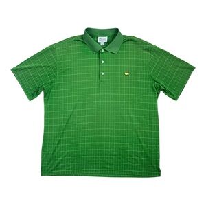 🤠 SOLD 🤠 Masters Performance Men’s XL Checkered Striped Polo Golf Shirt